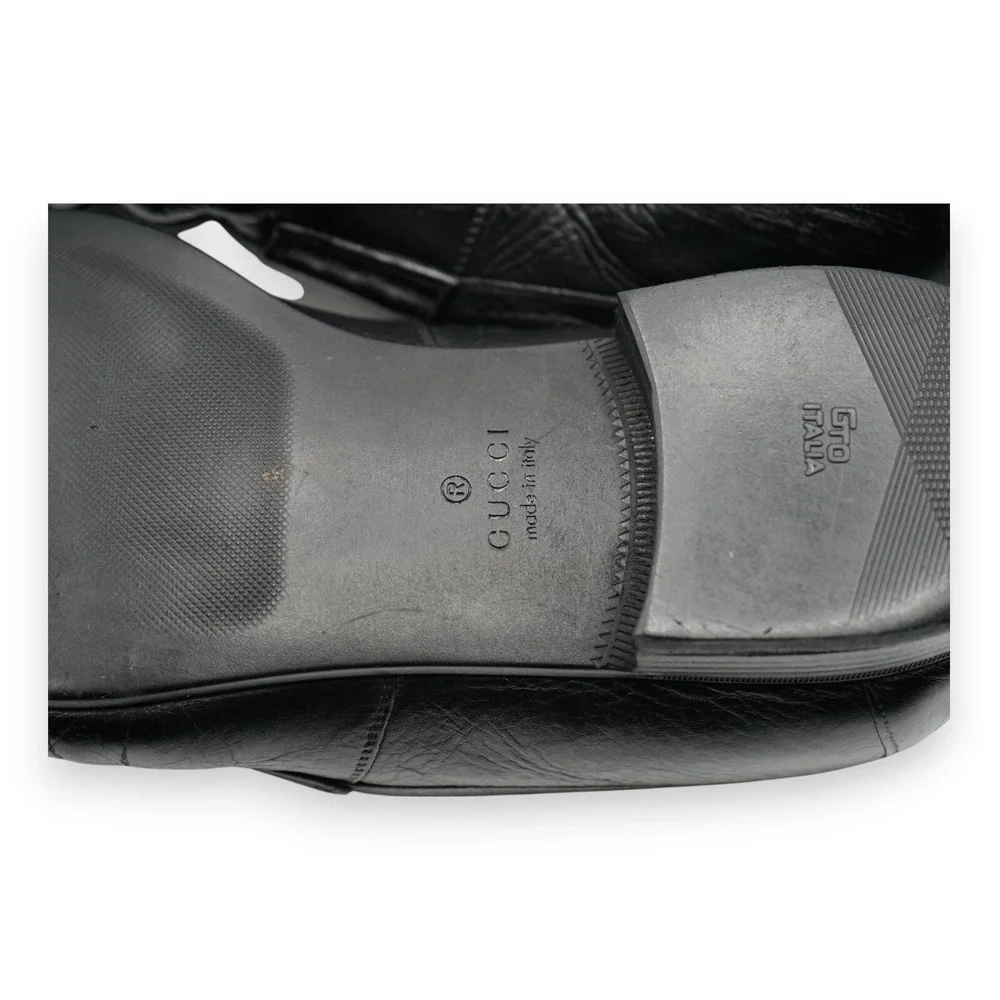 Gucci Black Leather GG Interlocking  Men's Loafers  Size 10.5 Retail‎ $650